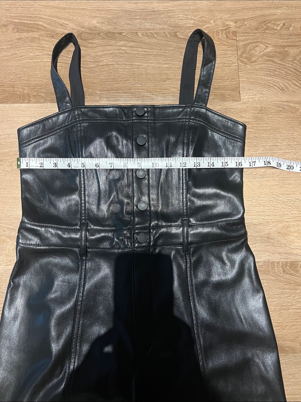 Alice + Olivia Black Linette Vegan Leather Jumpsuit 29 inch inseam - Picture 9 of 10